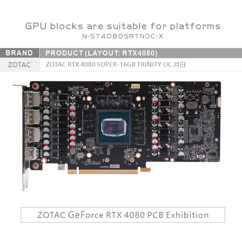 Bykski N-ST4080SRTNOC-X GPU Bl - Rtx 4080 Water Cooling Block recension och pris